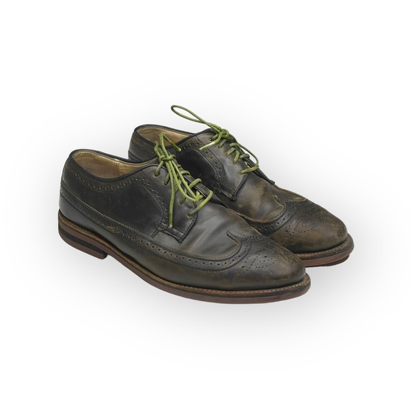 Scoop NYC x Walk Over 𖤐 Oxford Brogues Wingtips 𖤐 Olive Green 𖤐 9.5 𖤐 GQ Mag - Picture 10 of 16